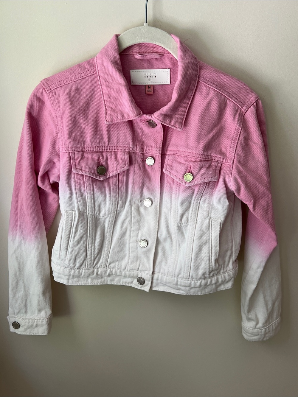 Blank NYC Pink to White Ombre Kids Denim Jacket